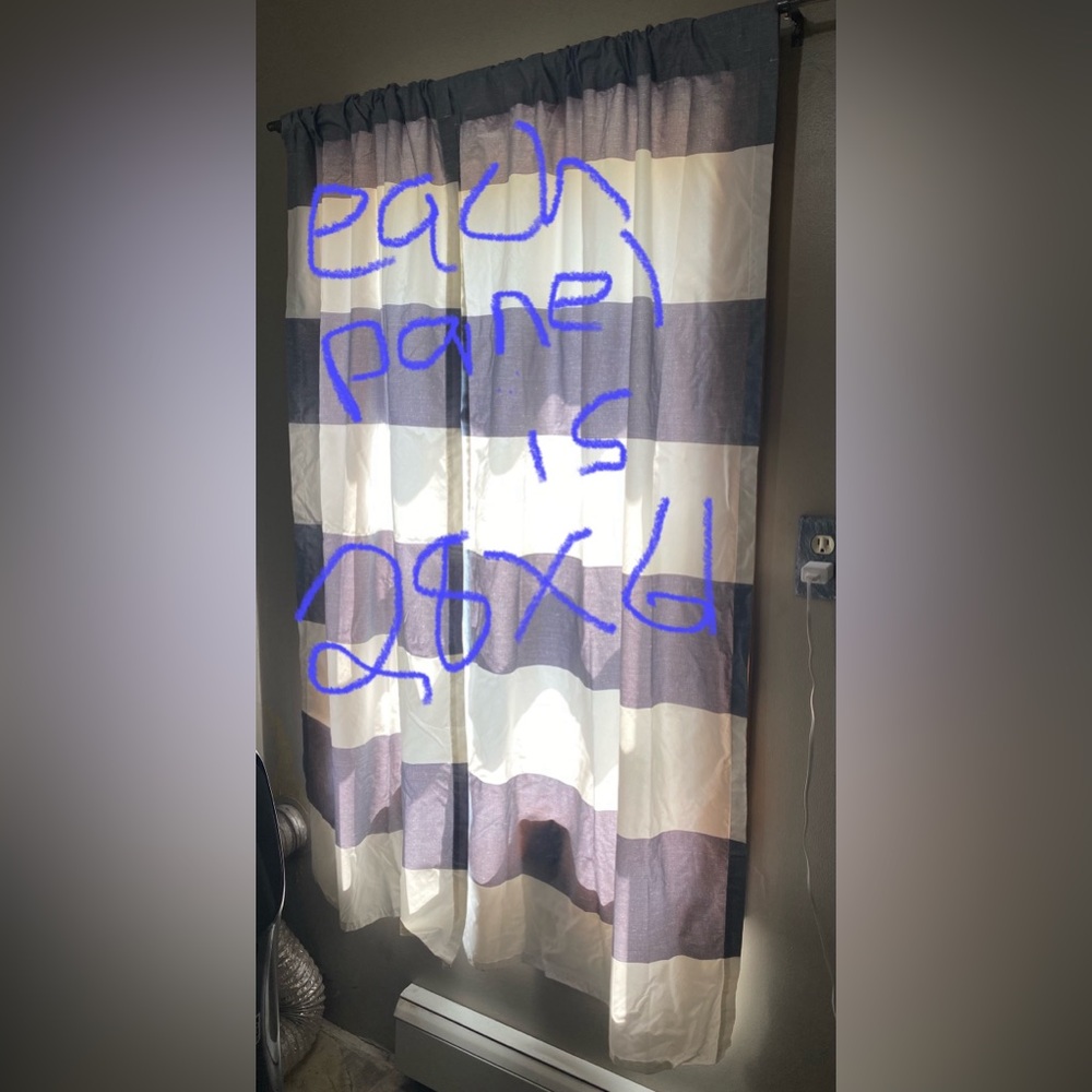 Striped Gray and White Curtains